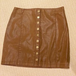Free People Oh Snap vegan leather skirt